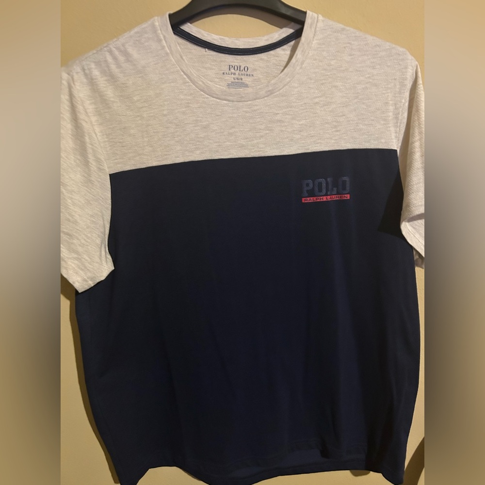 Ralph Lauren Men's Navy and Light Gray Tee